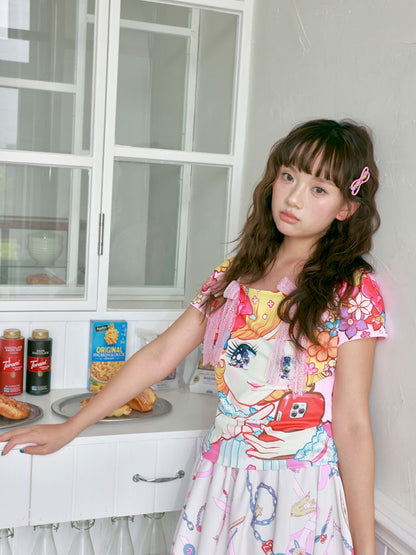 Beautiful girl pattern short-sleeve【s0000012756】