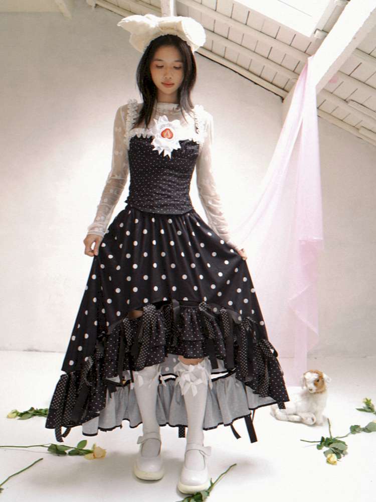 Asymmetric Bow Midi Skirt【s0000014525】