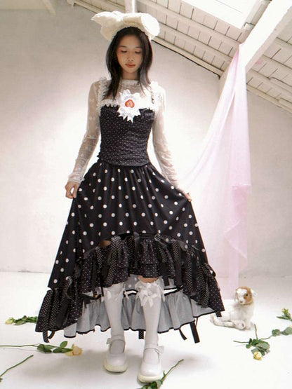 Asymmetric Bow Midi Skirt【s0000014525】