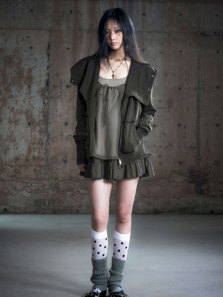 Real two pieces mesh splicing halter dress【s0000013893】