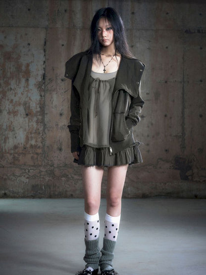 Real two pieces mesh splicing halter dress【s0000013893】