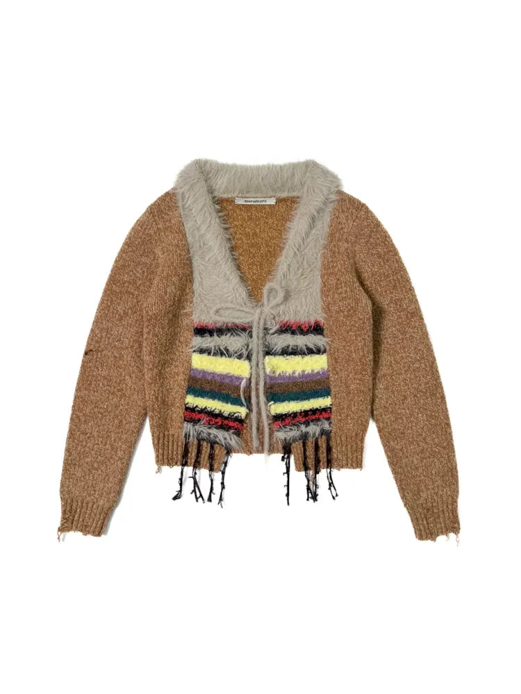 Mixed yarn interweaving stripes sweater【s0000006008】