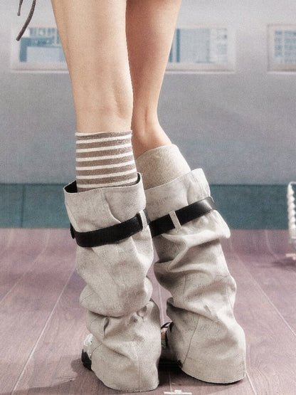 Detachable Leaky Instep Flat Boots【s0000016542】