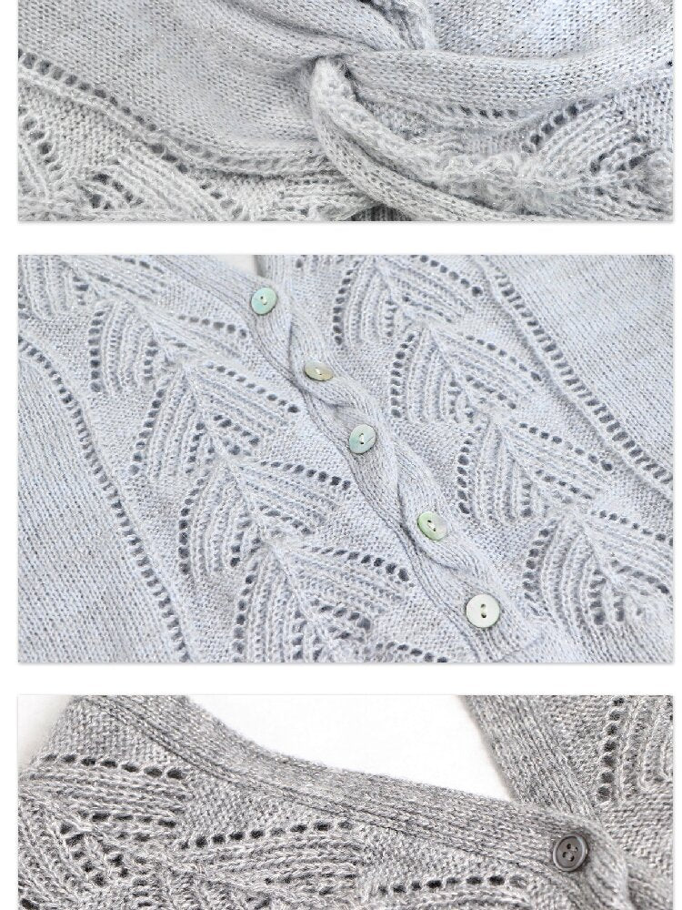 Two-Tone Multi-Button Knit Sweater【s0000016060】