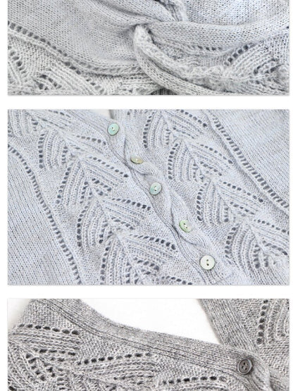 Two-Tone Multi-Button Knit Sweater【s0000016060】