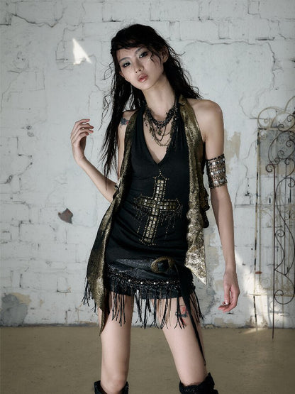 Vintage Punk Two-Piece Long Tank Top【s0000017243】