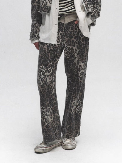 Leopard Print Washed and Aged Jacket【s0000011632】