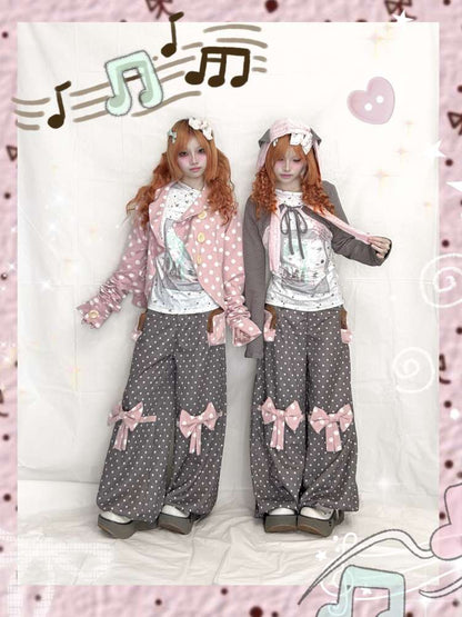 Polka Dot Bow Loose Trousers【s0000015199】