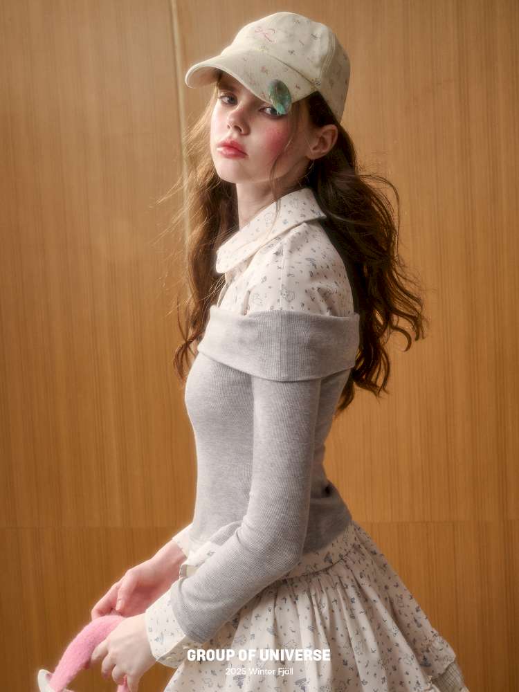 Rabbit Print Design Top Skirt【s0000014886】