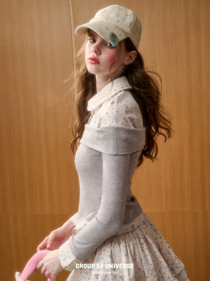 Rabbit Print Design Top Skirt【s0000014886】