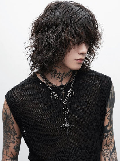 Goth Heavy Double Layered Necklace【s0000018996】