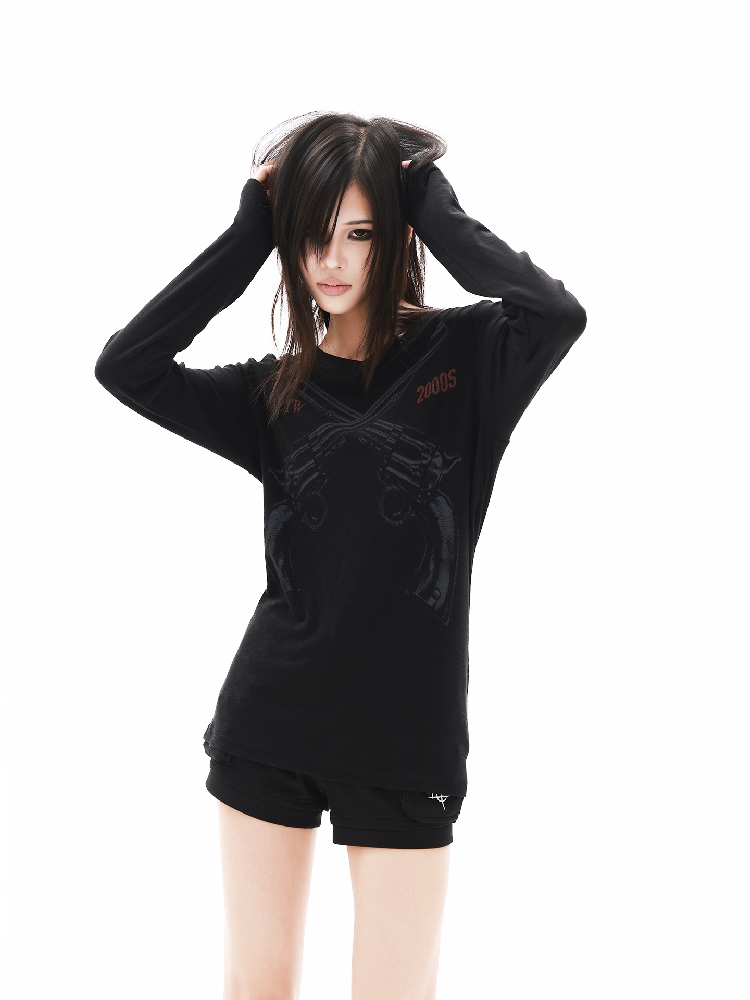 Punk Dual Guns Base Long-Sleeve T【s0000018328】