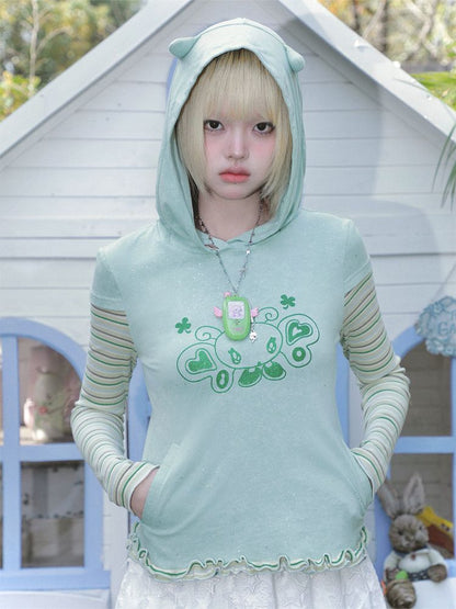 Long Sleeve Hooded Bottom Shirt【s0000012197】