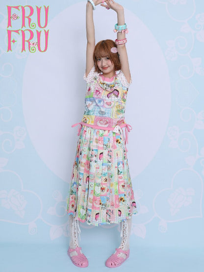 Summer Print Pleated Half Skirt【s0000017451】