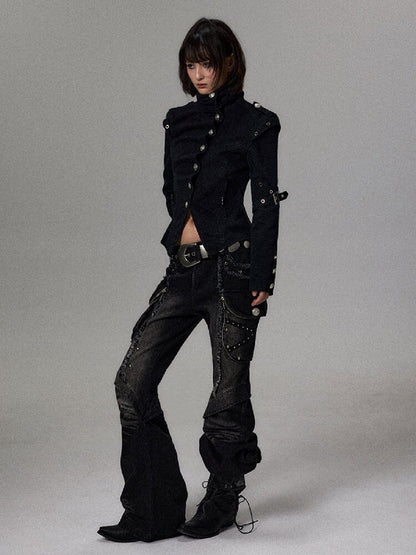 Punk Court Knight Pleated Jacket【s0000018498】