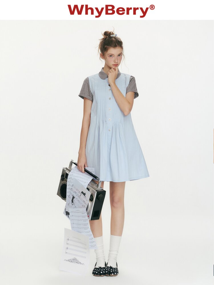Rain Falling Organ Fake Two Dress【s0000015685】