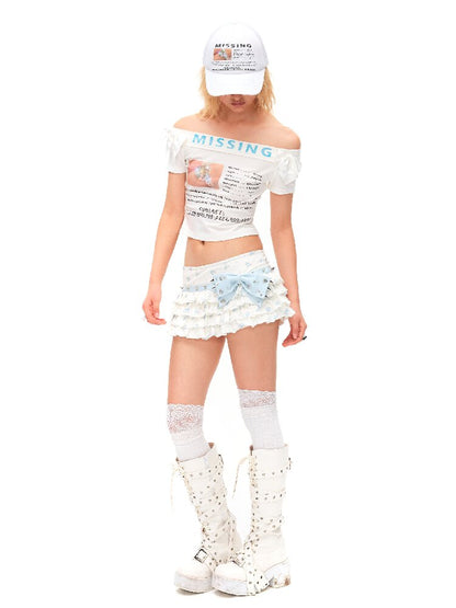 Rivet Bow Floral Cake Skirt【s0000016492】