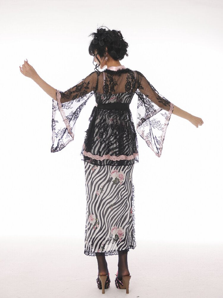 Lace Sheer Swallowtail Cover Up【s0000017140】