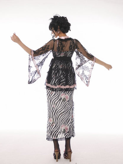 Lace Sheer Swallowtail Cover Up【s0000017140】