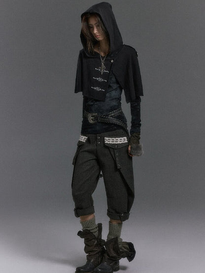 Embossed Silver Lettered Hooded Knit【s0000019236】