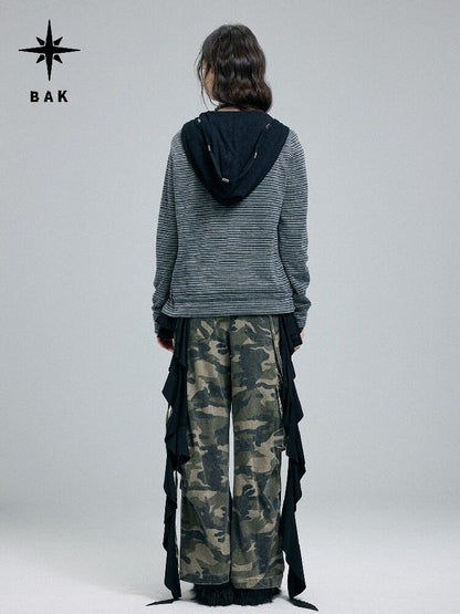 Fake Two-Piece Striped Hooded Cardigan【s0000016257】