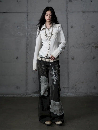 Leather Detachable Long-Sleeved Shirt【s0000014119】