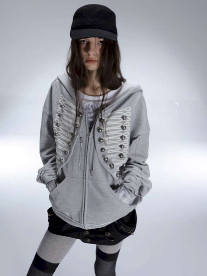 Classic Napoleon Embroidered Hooded Zipper【s0000014711】