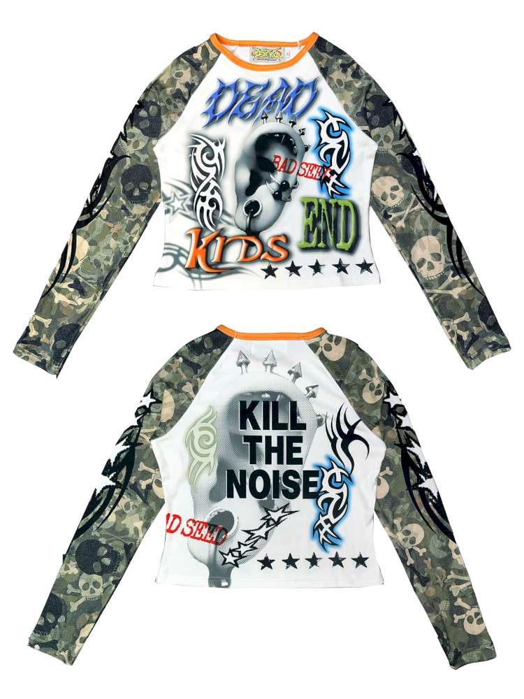 Sweet Cool Y2K Subculture Print Short Top【s0000014907】