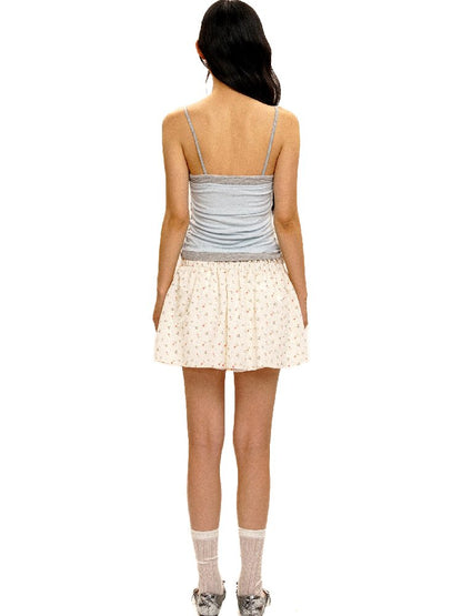 Tuck Pleated Faux Two-Piece Skirt【s0000017420】