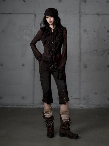 Court-Style Lace Chiffon Shirt【s0000013948】