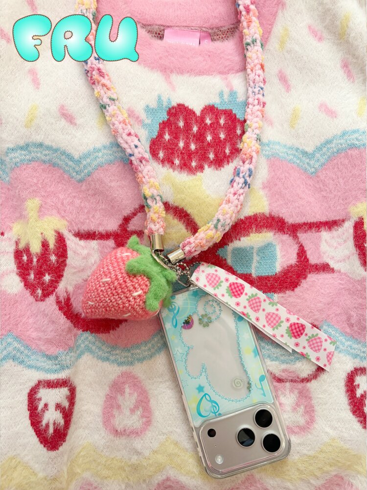 Hand Knitted Strawberry Phone Cord【s0000015612】 – SCULTURE（エス