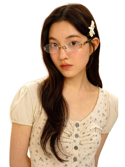Hand Painted Floral Lace T-Shirt【s0000017920】