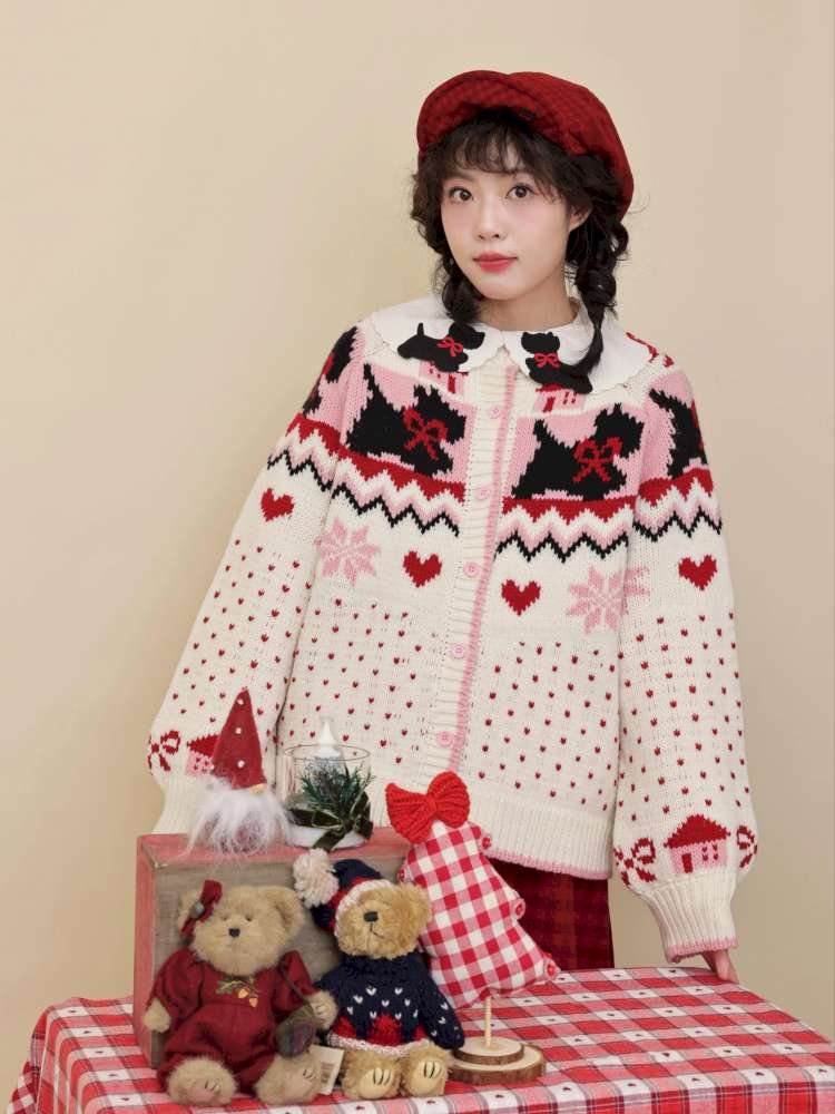 Bow Snowflake Island Wool Sweater【s0000015098】