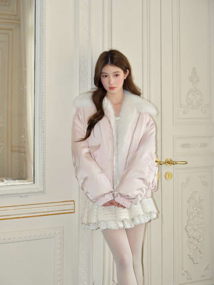 Glossy Satin Fleece Down Jacket【s0000015047】