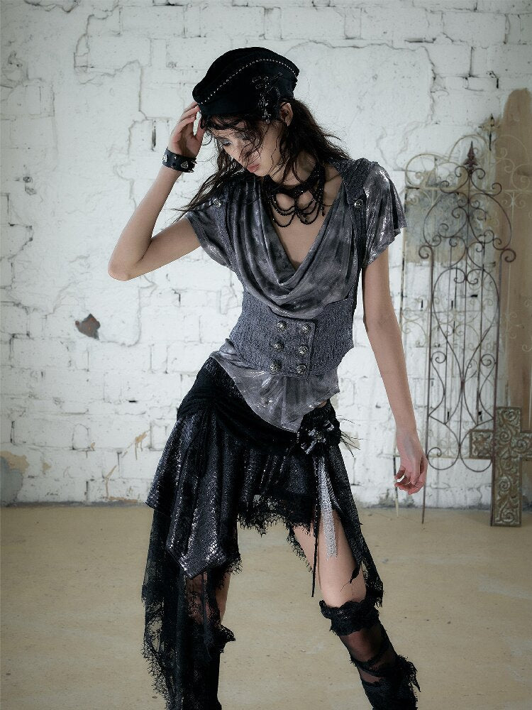 Rider Two Piece Swing Collar T Shirt【s0000016989】