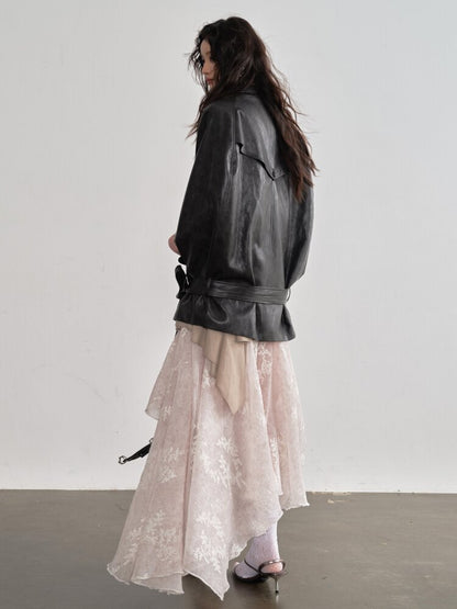 Vintage Brown PU Leather Cape Shawl【s0000015688】