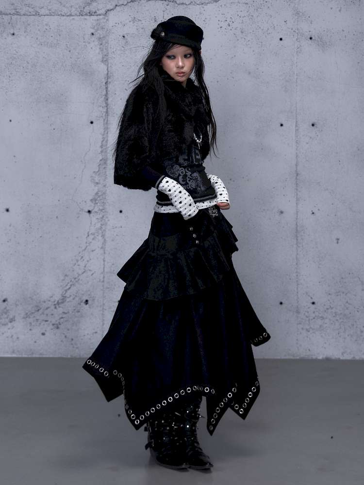 Dark Court Suede Irregular Skirt【s0000014919】