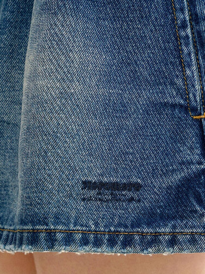 Elastic Waist Vintage Denim Skirt【s0000017430】