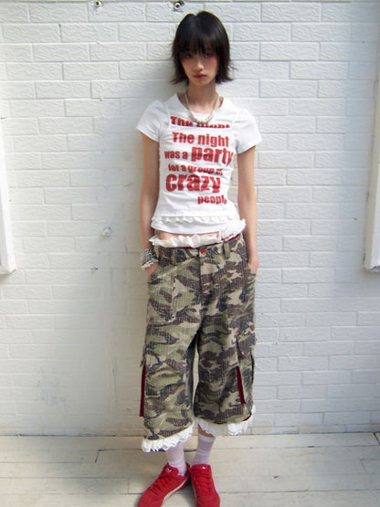 Detachable Lace Camouflage Shorts【s0000012955】