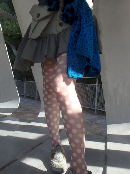 Polka dot print 10D ultra-thin stockings【s0000013175】