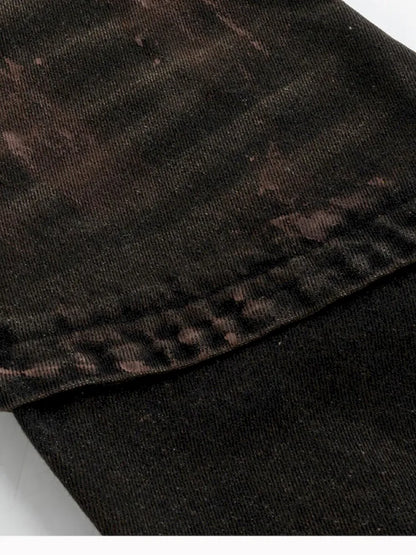 Patchwork Distressed Low-Rise Jeans【s0000013966】