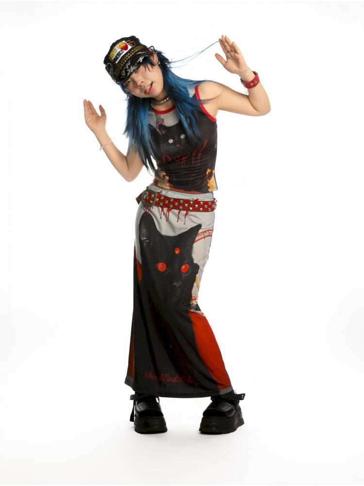 Y2K Stretch Casual Halter Long Skirt【s0000013521】