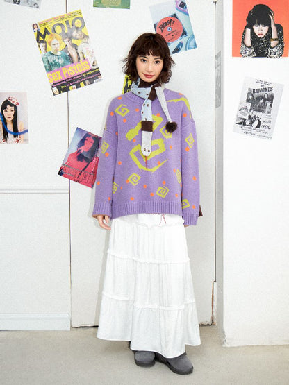 Purple Comic Snake Pullover【s0000011636】