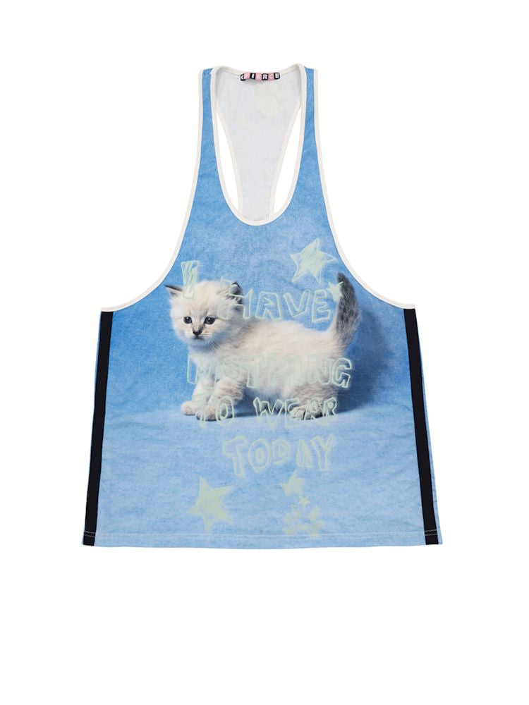 Printed cat's vest【s0000008218】