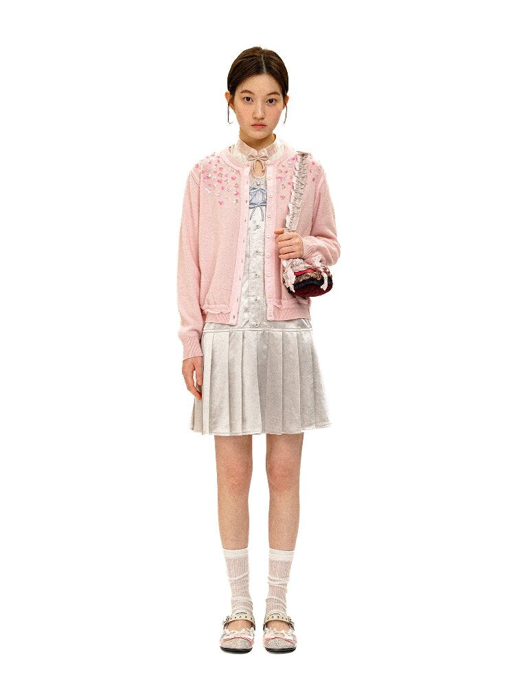 Cashmere Beaded Floral Cardigan【s0000016111】