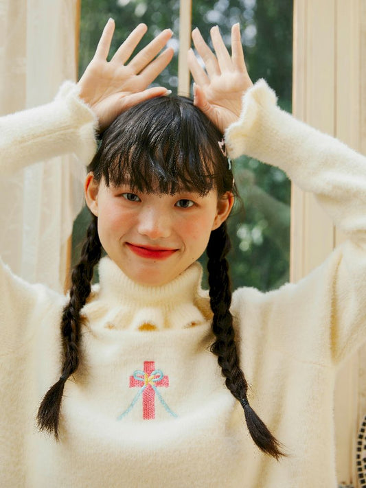 Turtleneck Lapel Lace Sweater【s0000004653】