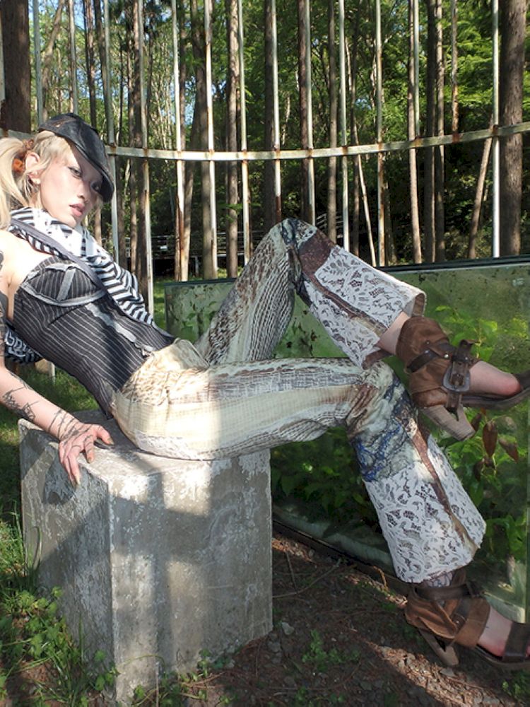 Spider Web Aged Splicing Micro Pants【s0000012469】