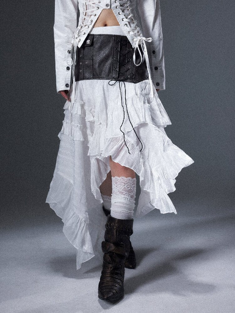Romantic Punk Lace Patchwork Skirt【s0000018005】