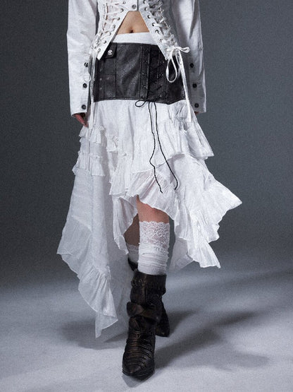 Romantic Punk Lace Patchwork Skirt【s0000018005】