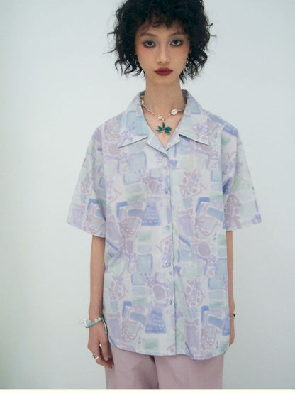 Full-print short-sleeved shirt【s0000012950】